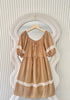 Women Puff Sleeves Mini Dress With Lace Trim